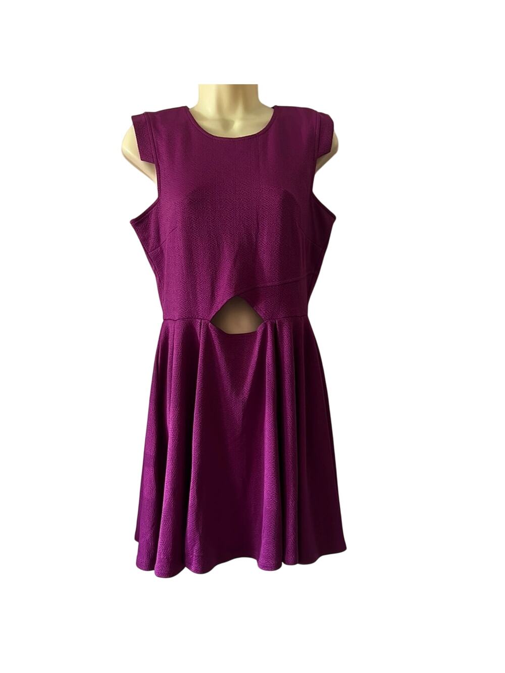 Bongo Juniors Size M Magenta Fit n Flare Dress Cutout NWT Exposed Zipper Y2K